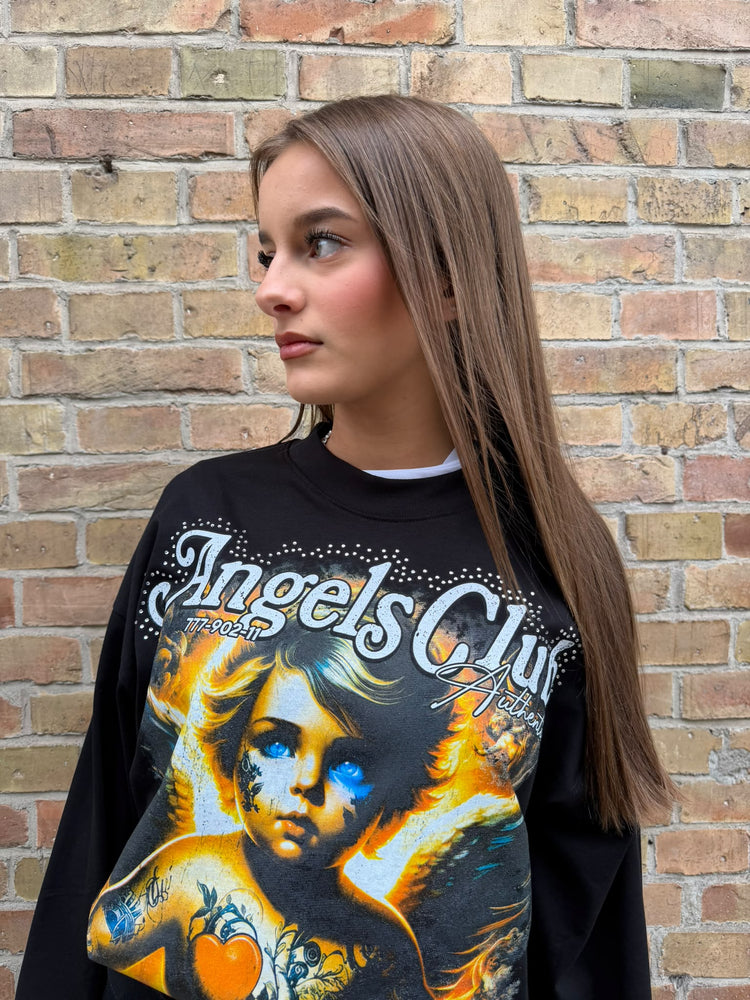 Felpa Angels Club — Nera